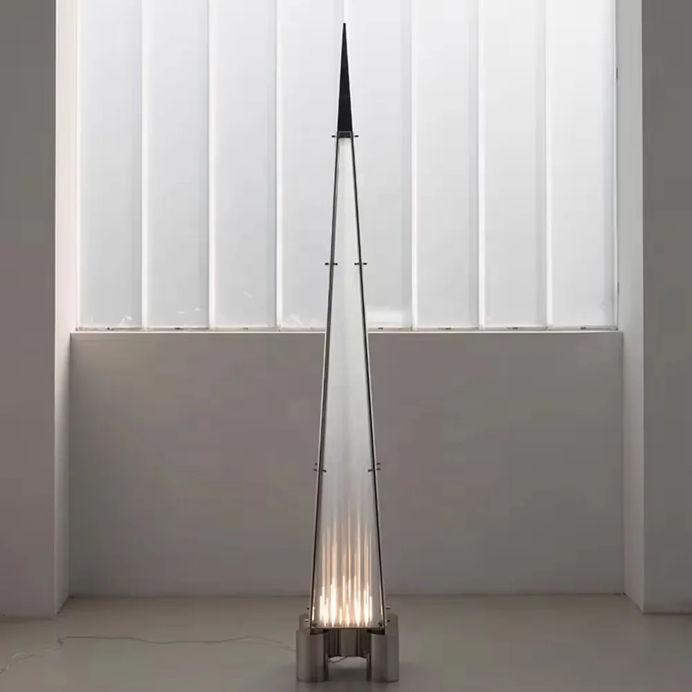H0b2c5f290fe5456697c74edd261e694dC.webp Nodric Design Living Room Creative Atmosphere Led Floor Lamp Art Decoration Pyramid Floor Light - Image 1