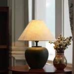Japanese Style Creative Ceramic Pot Fabric Retro Table Lamp Hotel bar Study Bedroom Bedside Reading Desk Lamp - Image 2