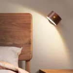 New Wooden Cordless Rechargeable Wall Lamp Battery Nordic 360 Degree Rotatable Dimmable Led Wall Light Christmas Gift - Image 3