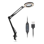 Facial Lamp with LED Magnifying Glass Table Lamp with Clip Long Arm Desk Lamp