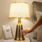 Postmodern Simple Luxury Bedroom Bedside Table Lamp With Fabric Lampshade Eye Protection Study Table Lamp - Image 3