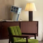 Wabi Sabi Art Wooden Base Table Lamp With Fabric Lampshade Living Room Sofa Bedside Table Lamp - Image 6