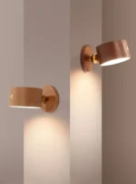 New Wooden Cordless Rechargeable Wall Lamp Battery Nordic 360 Degree Rotatable Dimmable Led Wall Light Christmas Gift - Image 4