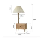2 in 1 Wood Fabdric Shade Table Lamp with Shelf Desk Bedside Light - Image 6