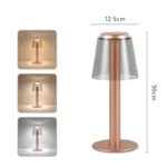 Modern Luxury Aluminum Touch Cordless Table Lamp Rechargeable Hotel bar Decoration Led Desk Lamp - Image 6