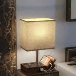 Multiple USB Port Bedside Table Lamp with Charging Station Hotel Desk Light Lamp - Image 5