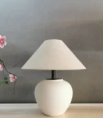 Factory Wholesale Ceramic Table Lamp Antique Ceramic Lamp Holder Old Table Lamp with Fabric Lampshade - Image 2