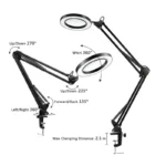 Facial Lamp with LED Magnifying Glass Table Lamp with Clip Long Arm Desk Lamp - Image 2
