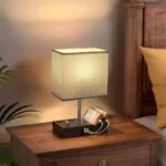 Multiple USB Port Bedside Table Lamp with Charging Station Hotel Desk Light Lamp
