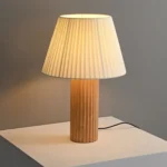 Wabi Sabi Art Wooden Base Table Lamp With Fabric Lampshade Living Room Sofa Bedside Table Lamp - Image 4