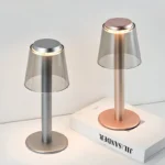 Modern Luxury Aluminum Touch Cordless Table Lamp Rechargeable Hotel bar Decoration Led Desk Lamp