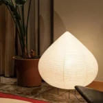 New Arrive Living Room Decorative Handmade Paper Table Lamp White Lantern Light for Hotel Bedroom Bedside Peach Table Lamp - Image 5