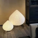 New Arrive Living Room Decorative Handmade Paper Table Lamp White Lantern Light for Hotel Bedroom Bedside Peach Table Lamp - Image 6