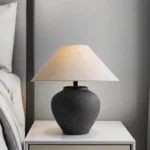 Japanese Style Creative Ceramic Pot Fabric Retro Table Lamp Hotel bar Study Bedroom Bedside Reading Desk Lamp - Image 3