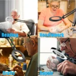 Facial Lamp with LED Magnifying Glass Table Lamp with Clip Long Arm Desk Lamp - Image 4