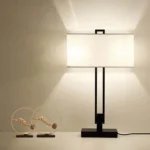 Modern Bedroom Bedside Reading Table Lamp with Fabric Lampshade Luxury Hotel Metal Desk Lamp - Image 4