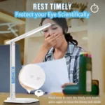 Multi Function Alarm Clock Calendar Temperature LED Desk Lamp 10W Wireless Charger Dimmable Reading Light Bedside Table Lamp - Image 6