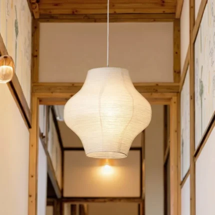 New Arrival Indoor Decor Art Rice Paper Pendant Light for Hotel Villa Dining Room Retro Pendant Hanging Paper Lights