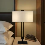 Modern Bedroom Bedside Reading Table Lamp with Fabric Lampshade Luxury Hotel Metal Desk Lamp - Image 2