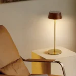 Restaurant Imitated Wood Rechargeable Cordless Table Lamp Luxury Touch Dimmable Golden Table Lamp bar Hotel Decorative Light - Image 3