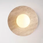 Modern Yellow Travertine Wall Lamp Wabi Sabi Style Hotel Room Bedside Entryway Corridor Retro Background Wall Lamp