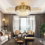 Nordic Customized Luxury Villa Restaurant Crystal Chandelier Modern Atmosphere Golden Pendant Lamp