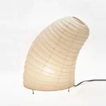 Japanese Style Handmade White Rice Paper Table Lamp Creative Metal Base Lantern Paper Lamp
