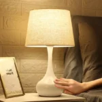 Home Essential Items Touch Control Fabric Shade Table Lamp for Hotel Bedside or Living Room - Image 3