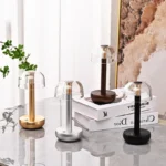 Modern Portable Touch Dimming Rechargeable Table Lamp Luxury Cordless Restaurant Table Lamp