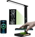 New Perpetual Calendar Display Table Lamp 10W Wireless Charge LED Night Light Eye-protection 5 Colors Dimming Modes Lamp Holder - Image 2