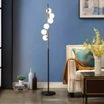Nordic Living Room Luxury Glass Ball Floor Lamp Bedroom Model Room Creative Personality Vertical Floor Lamp - Image 2
