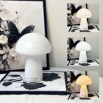 Decorative Painting Design Glass Mushroom Desk Lamp Coffee Study Office Table Lamp Bedroom - Image 5