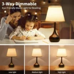 Home Essential Items Touch Control Fabric Shade Table Lamp for Hotel Bedside or Living Room - Image 6