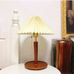 Vintage Wood Bedroom Living Room Decoration Set Table Lamp - Image 3