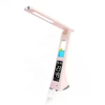 Desk Lamp LED Desk Light With Clock Calender Thermometer Display Foldable Touch Switch 3 Levels of Dimmable Table Lamp Dock