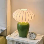 Modern Cute Ceramic Table Lamp with Fabric Lampshade Hotel Bedroom Bedside Desk Lamp Gift Decorative Lamp - Image 5