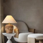 Factory Handmade Art Clay Pot Table Lamp Fabric Lampshade Bedroom Hotel Bedside Desk Lamp E27 - Image 2