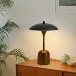 Nordic Home Lighting Mushroom Table Lamp Hotel Bedroom Bedside Reading Lamp LED Table Lamp With Wooden Base - Image 2