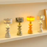 Creative Rechargeable Marble Table Lamp Minimalist Home Decor Bedroom Bedside Lamp Hotel Restaurant Battery Table Lamp - Image 4