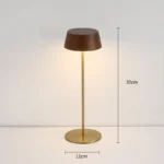 Restaurant Imitated Wood Rechargeable Cordless Table Lamp Luxury Touch Dimmable Golden Table Lamp bar Hotel Decorative Light - Image 6