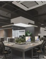 Modern Aluminum LED Long Strip Office Hanging Light Simple Restaurant Bar Ceiling Pendant Linear Batten Light Chandelier - Image 4