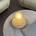 Creative Indoor Decoration Cordless Table Lamp Nordic Simple Travertine Base Desk Lamp Living Room Bedroom Bedside Lighting - Image 2