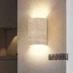 Wabi Sabi Yellow Travertine Wall Lamp Waterproof LED Bracket Light Corridor Staircase Decoration Bedside Wall Lamp - Image 3