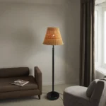 New Arrival Wabi Sabi Style Rattan Floor Lamp Hotel Living Room Bedside Standing Bamboo Woven Floor Lamp - Image 3