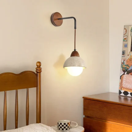 Creative Hotel Art Travertine Wall Lamp New Style for Living Room Bedroom Reading Wall Light