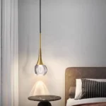 Nodric Water Drop Shape Crystal Chandelier Luxury Metal Pole Kitchen Island Pendant Lamp - Image 2