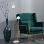 Modern Creative Glass Lampshade Metal Vertical Floor Lamp Lamp Living Room Bedroom Corner Metal Floor Lamp - Image 4