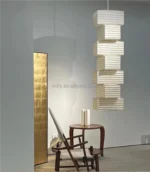 Wabi Sabi Rice Paper Pendant Lamp Creative Lampshade Decoration Big Hanging Light Living Room Hotel Paper Lantern Lamp - Image 4