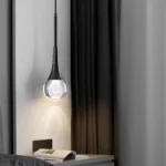 Nodric Water Drop Shape Crystal Chandelier Luxury Metal Pole Kitchen Island Pendant Lamp - Image 4