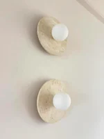 Hot Selling Retro Living Room Travertine Wall Lamps Modern Corridor Bedroom Decorative Bedside Round Wall Light - Image 6